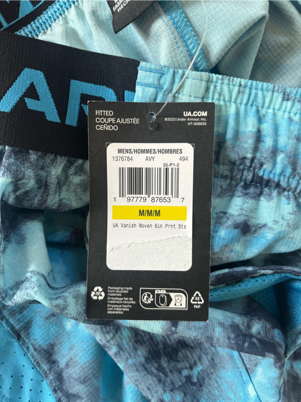 NWT Under Armour Vanish Woven 6" Printed Shorts Blue Tie-Dye - Picture 10 of 12